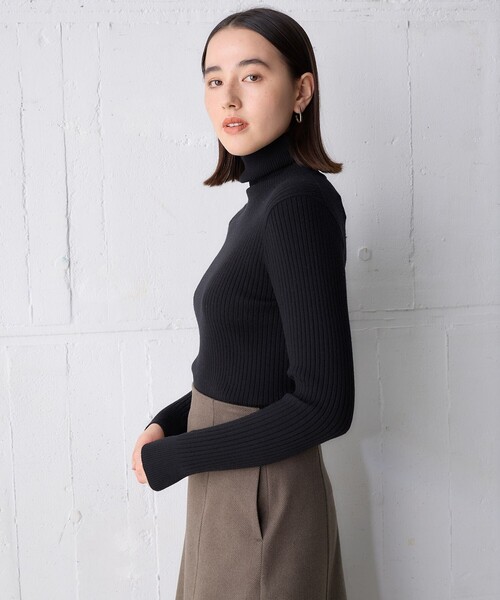 「UNFILO」 タートルネックニット MEDIUM ブラック レディース_画像2