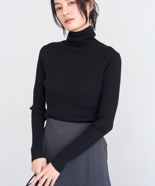 「UNFILO」 タートルネックニット MEDIUM ブラック レディース_画像6