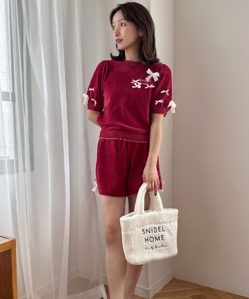 snidelhome リボンプルオーバー リボンショートパンツ セール】リボンショートパンツ（ルームウェア/パジャマ