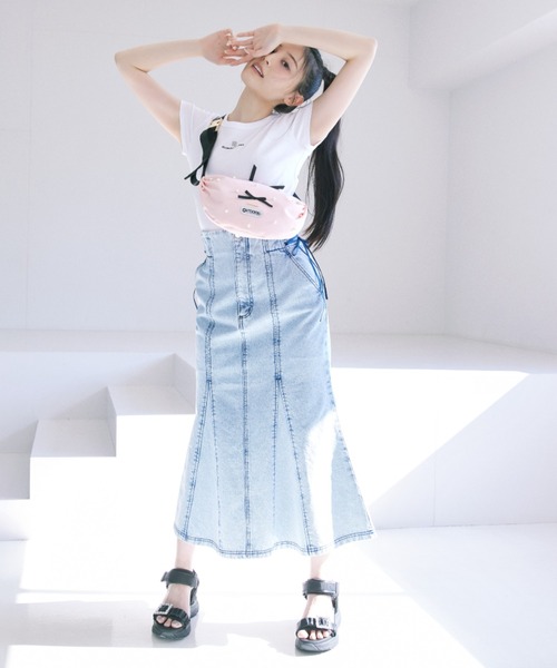 すぐ届く 可愛い【[JILL by JILL】コンパクトワンポイントロゴ T コンパクト配色ロゴニット | JILL by JILL STUART（ジル バイ