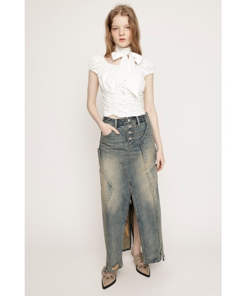 SLY｜FRONT BUTTON GATHER TIE トップス | Rakuten Fashion(楽天