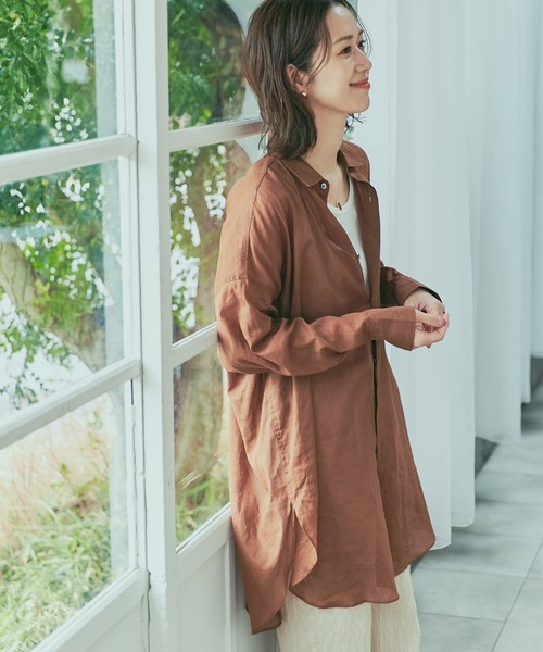 URBAN RESEARCH DOORS シャツ ブラウス ラミーコットンビッグ