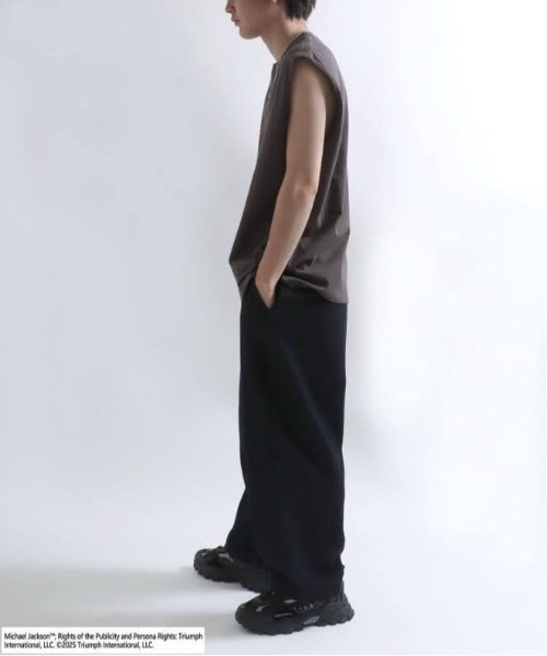 ヴィンテージ マイケルジャクソン プリントノースリーブTシャツ ブラック レア tシャツ MICHAEL JACKSON（マイケル・ジャクソン）プリント