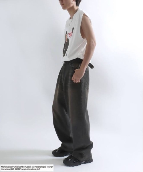 ヴィンテージ マイケルジャクソン プリントノースリーブTシャツ ブラック レア ヴィンテージ マイケルジャクソン プリントノースリーブTシャツ