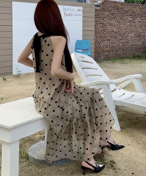 FREE STYLISTS ワンピース YUGA_YGMC Halter neck polka dot
