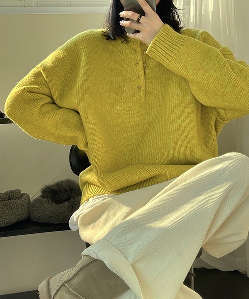 「chuclla」 長袖ニット FREE ブルー レディース_画像5