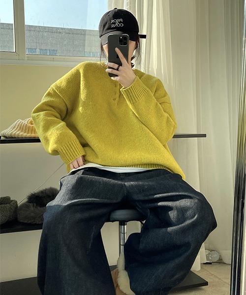 「chuclla」 長袖ニット FREE ブルー レディース_画像7