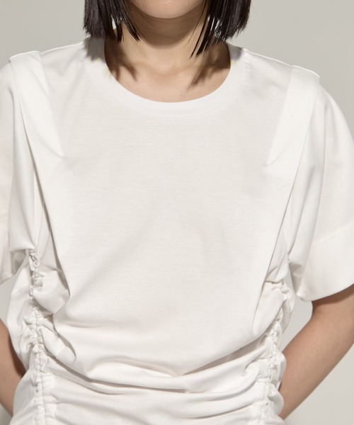 tシャツ 「STUDIOUS/ステュディオス」Multi Length Drawstring Tee/マルチレングスドローストリングTシャツ レディー STUDIOUS/ステュディオス】Multi Length Drawstring Tee/マルチ