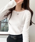 tシャツ デコルテラインを美しく演出。クルーネ...の詳細画像1