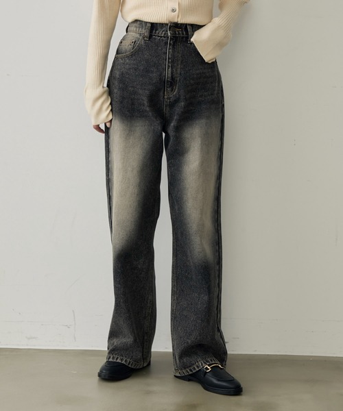ジーンズ デニム デニムパンツ 「S/M/Lサイズ展開」「Blackブリーチ