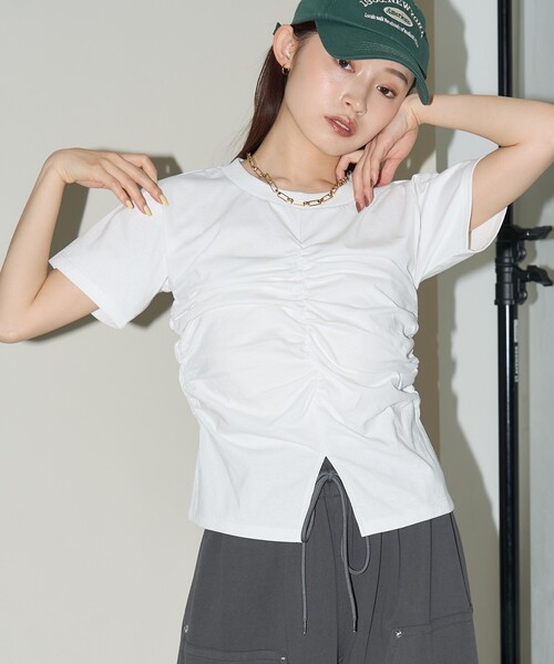 tシャツ PUBLUX/パブリュクス シアー パイピング ロンT　限定展開 レディース PUBLUX tシャツ PUBLUX/パブリュクス ウエストシャーリングT