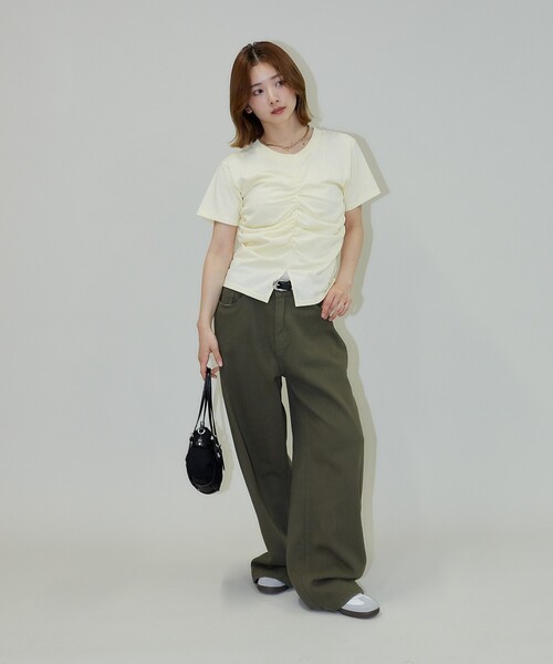 tシャツ PUBLUX/パブリュクス シアー パイピング ロンT　限定展開 レディース PUBLUX（パブリュクス）の「PUBLUX/パブリュクス ショート丈袖