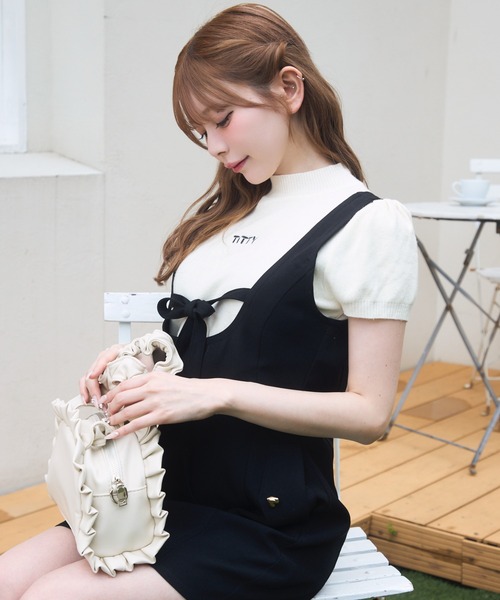 TITTY＆CO. ワンピース リボンデザインミニワンピース