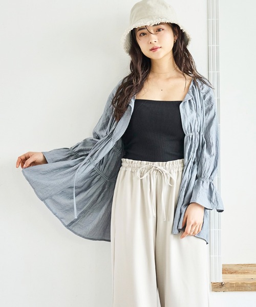 ブラウス シャツ シアーシャーリングチュニックブラウス レディース CRAFT STANDARD BOUTIQUE ブラウス シャツ ヴィンテージボイル
