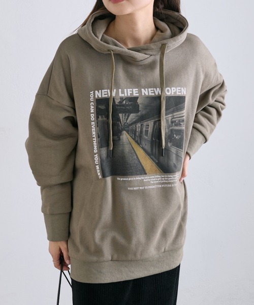 pual ce cin 「PUAL CE CIN」 プルオーバーパーカー FREE オリーブ