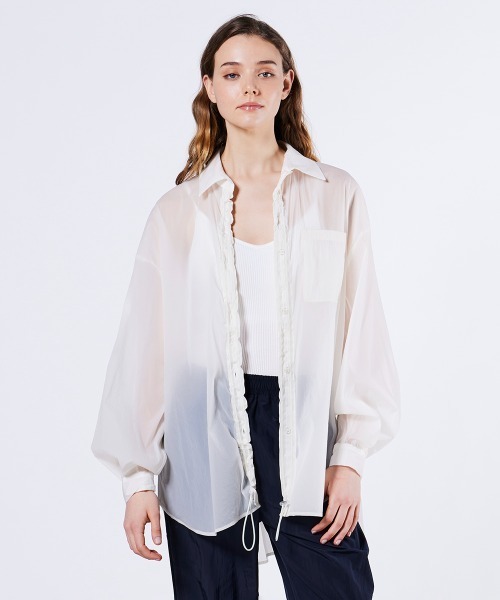 新品　DOUBLE STANDARD CLOTHING シアーブラウス ESSENTIAL（DOUBLE STANDARD CLOTHING） ブラウス シャツ シアー