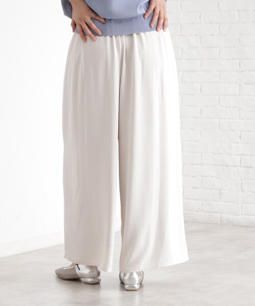 THE SHOP TK パンツ タックワイドパンツ「UV/洗濯機OK/セットUP可