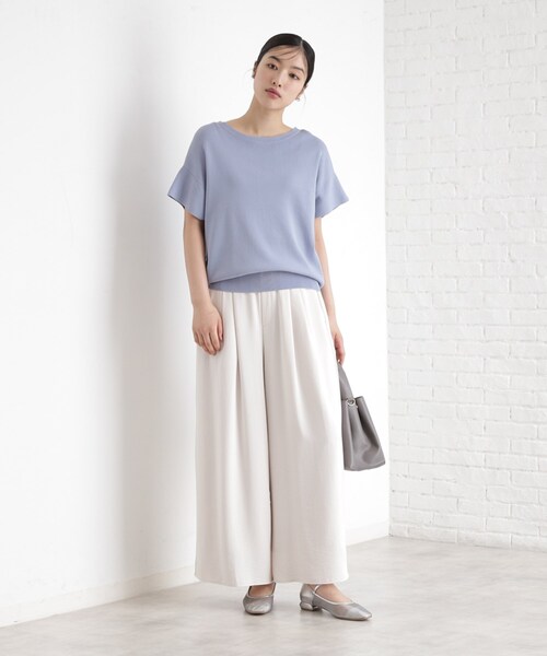 THE SHOP TK パンツ タックワイドパンツ「UV/洗濯機OK/セットUP可