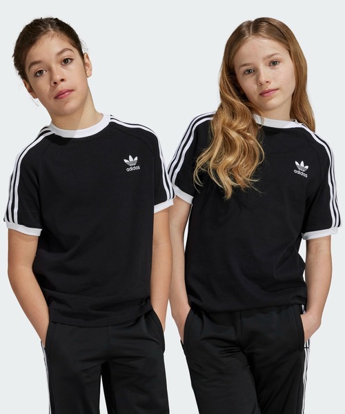 【adidas】ロゴ スリーストライプ Tシャツ★男女共におすすめ◎ adidas】スリーストライプス 半袖 Tシャツ☆男女共に大人気