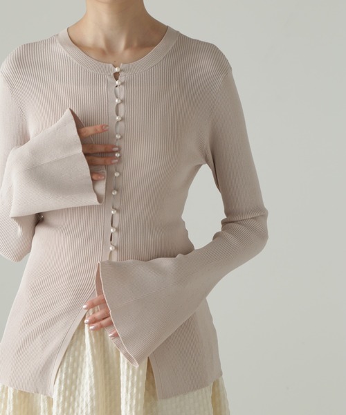 「JILL STUART」 ニットカーディガン FREE ベージュ レディース