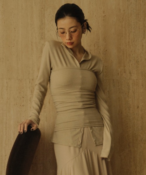 anuans（アニュアンス） tシャツ テンセルウールレイヤーカット