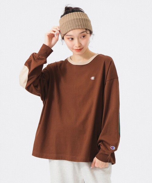 tシャツ 「別注」Champion / エルボーパッチ Tシャツ レディース Champion tシャツ 「別注」Champion / エルボーパッチ Tシャツ