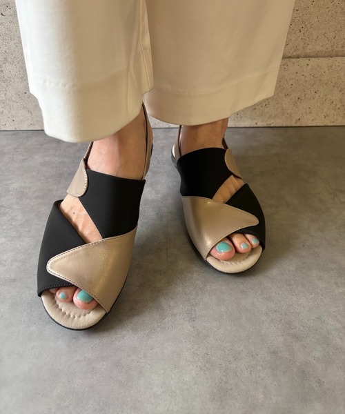 blanc/bleu（ブランブルー） サンダル 「日本製／本革／3E幅」異素材