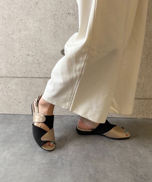 blanc/bleu（ブランブルー） サンダル 「日本製／本革／3E幅」異素材