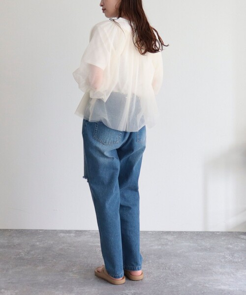 「fredy emue」 半袖ブラウス 38 チャコールグレー レディース_画像3