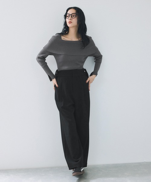 VIS（ビス） パンツ サスペンダー付き2WAYワイドパンツ レディース