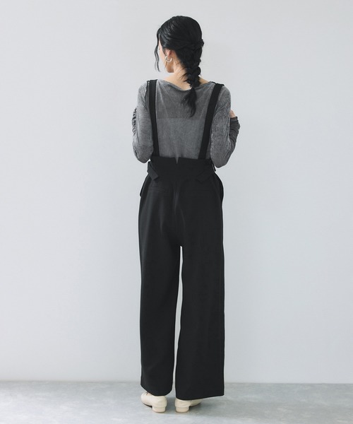 VIS（ビス） パンツ サスペンダー付き2WAYワイドパンツ レディース