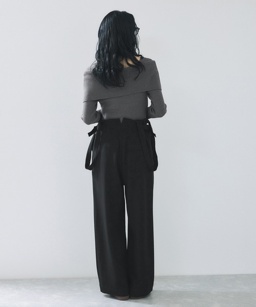 VIS（ビス） パンツ サスペンダー付き2WAYワイドパンツ レディース