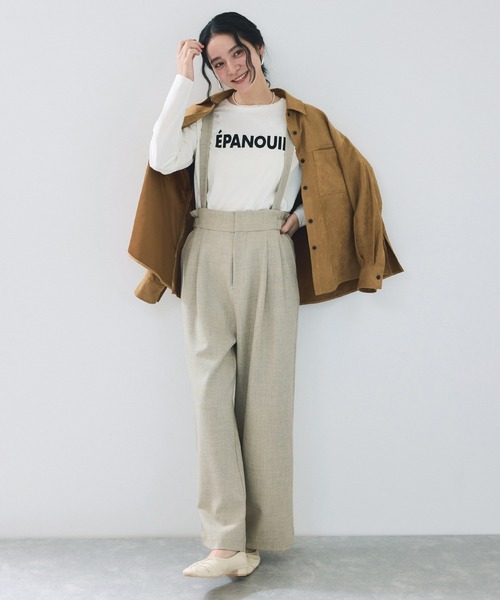 VIS（ビス） パンツ サスペンダー付き2WAYワイドパンツ レディース