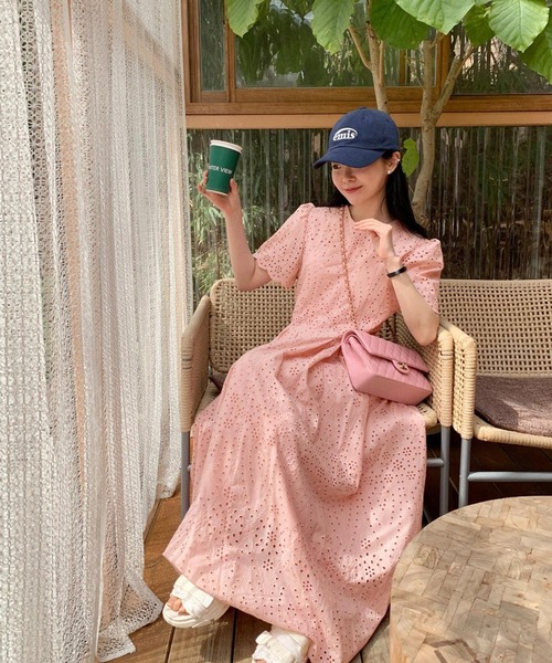 「VitaFelice」 「aroco」半袖ワンピース FREE ピンク レディース_画像2