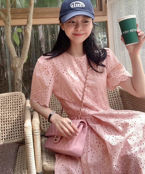 「VitaFelice」 「aroco」半袖ワンピース FREE ピンク レディース_画像4