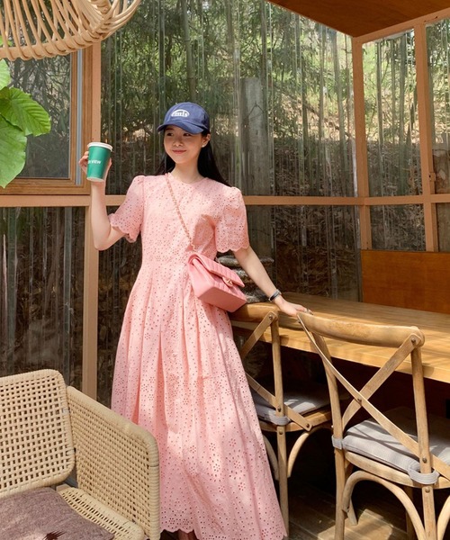 「VitaFelice」 「aroco」半袖ワンピース FREE ピンク レディース_画像5