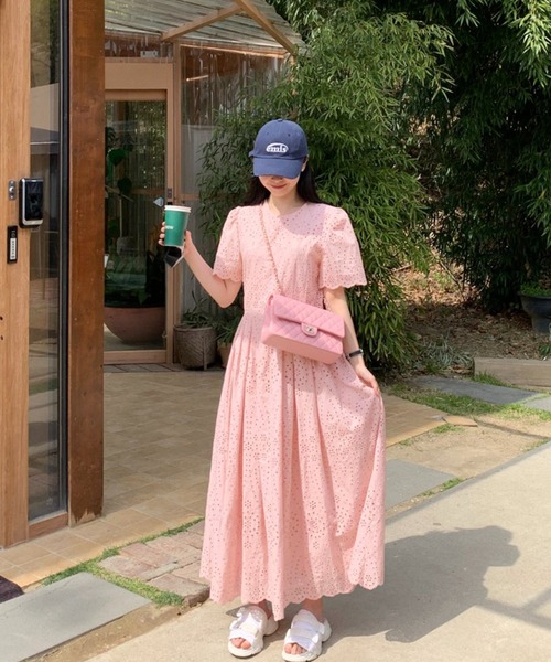 「VitaFelice」 「aroco」半袖ワンピース FREE ピンク レディース_画像7