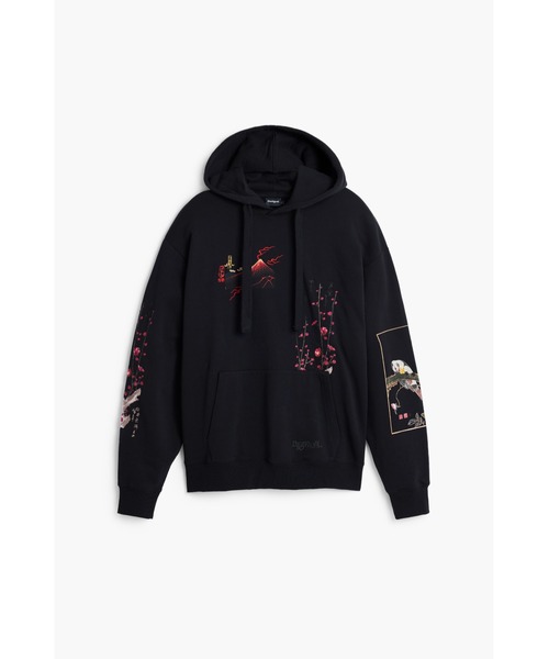 新品✨タグ付き♪定価17,900円　デシグアル　フード付き　トレーナー　大特価 Desigual（デシグアル） トレーナー スウェット 風景柄のフード付き
