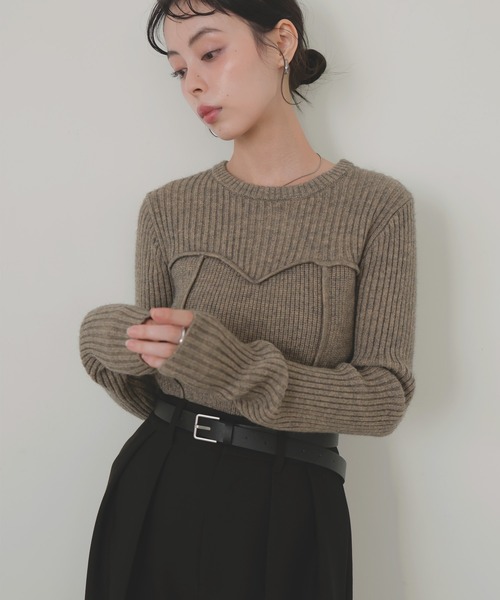 LIAN（リアン） ニット セーター ビスチェデザインリブニットトップス