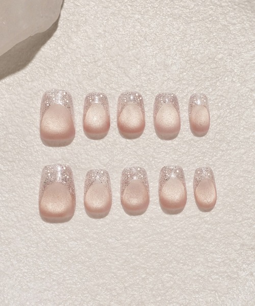 Anail ネイルチップ ネイルシール 水光ネイルヌーディーピンクマット