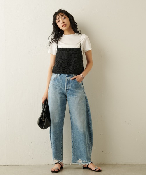 「Whim Gazette」 半袖Tシャツ FREE チャコールグレー レディース_画像5