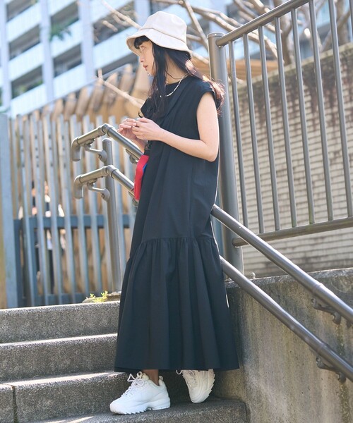 TFW49 ブラック ノースリーブ ワンピース TFW49ブラックノースリーブゴルフワンピース TFW49 ブラック