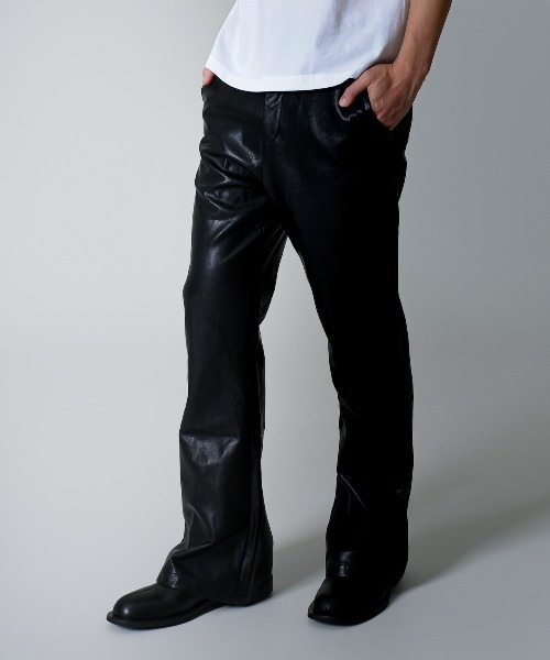 BENUSTA（ベヌスタ） パンツ A'GEM/9 × .kom 「BENUSTA」Fake Leather
