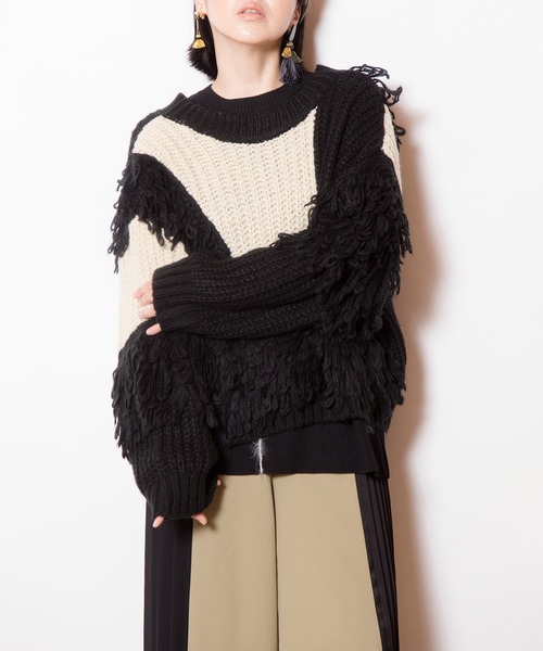 美品⭐︎OSMOSIS ／オズモーシス ⭐︎2WAYジャガードニットカーディガン OSMOSIS（オズモーシス） ニット セーター 2WAYジャガードニット