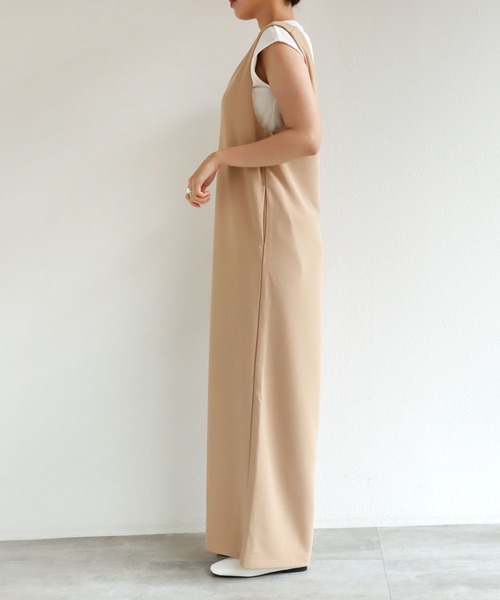 「andme」 オーバーオール M グレイッシュベージュ レディース_画像4