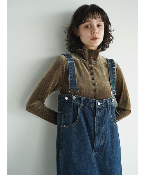 FIKA.（フィーカ） tシャツ Lame velour front button blouse