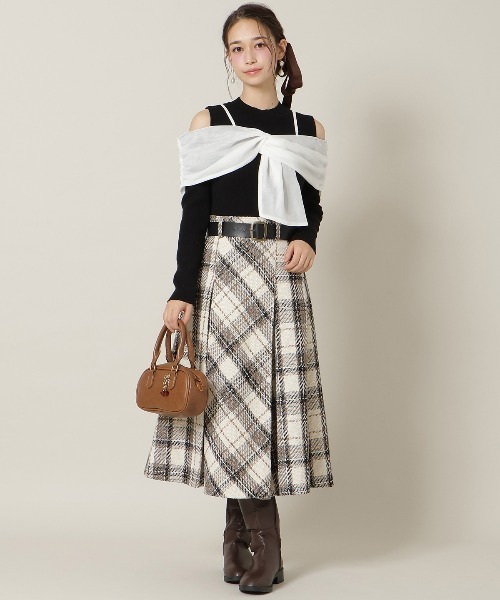 willsellection ツイード　チェック　ロングスカート WILLSELECTION（ウィルセレクション）の「ミックスツイードチェック