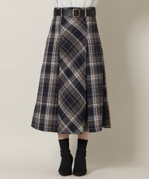 WILLSELECTION（ウィルセレクション） スカート ベルト付きツイード