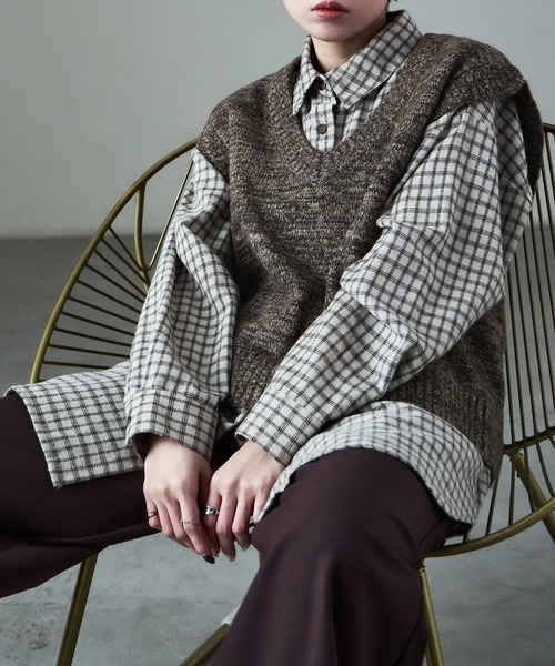 Fashion Letter（ファッションレター） ベスト ジレ ミックスニット