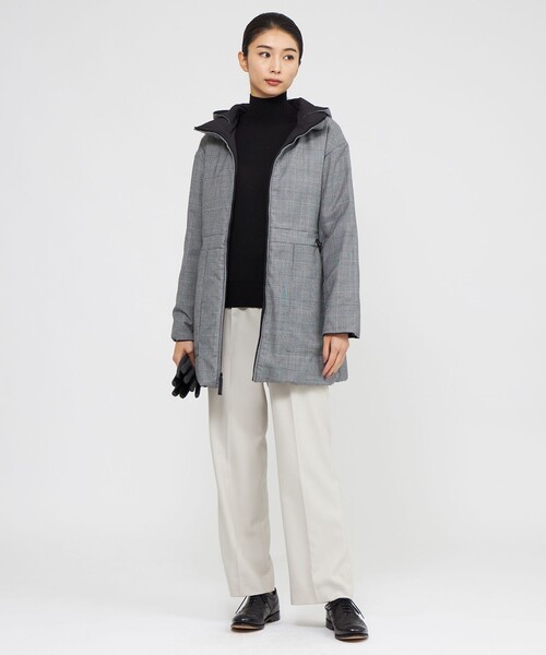 ポール・スチュワート ダウンコート フード付ロングコート グレー 2WAY ポール・スチュワート ダウンコート フード付ロングコート グレー 2WAY